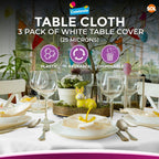 Plastic Table Covers Round 1.4M | Disposable Wipe Clean Party Cloth | 3 Pack