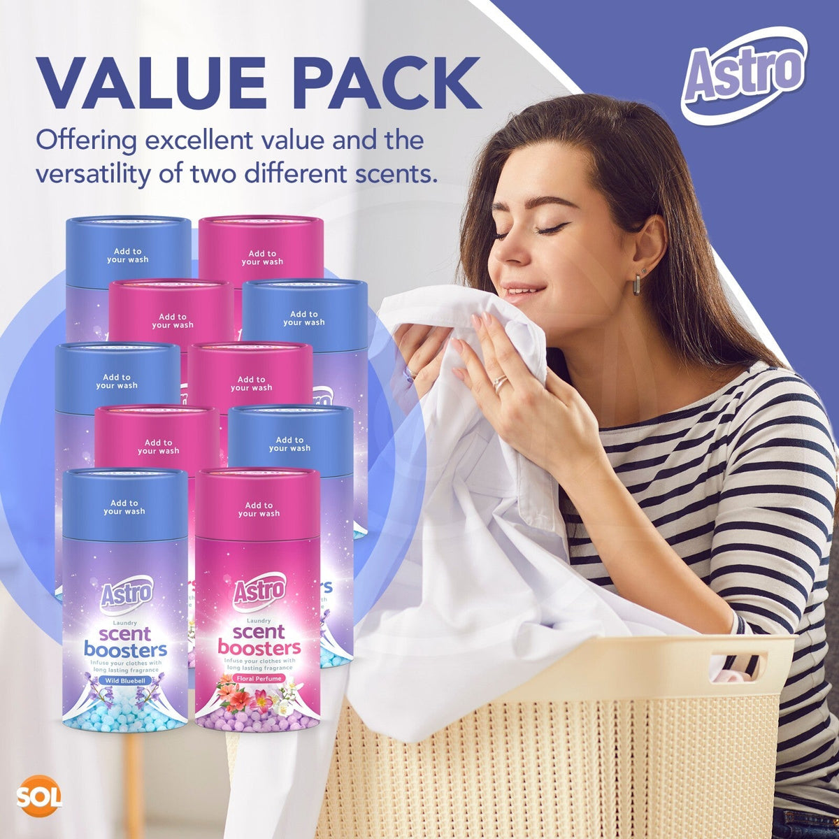 Laundry Scent Booster Beads | Long-Lasting Floral & Bluebell | 2 - 10 Pack