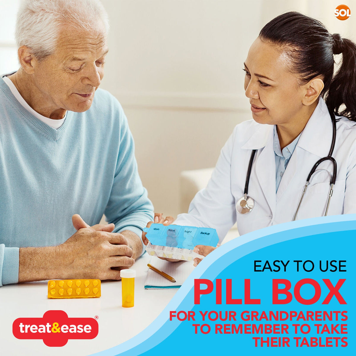 Large Capacity Pill Organiser | Weekly 7 Day AM PM Backup