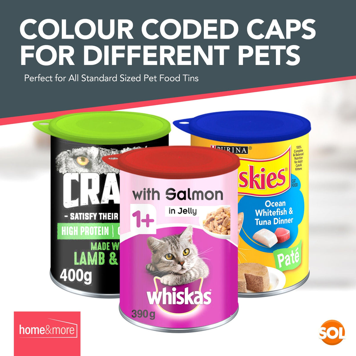 Plastic Can Lids | Reusable Covers for Food & Pet | 6 Pack