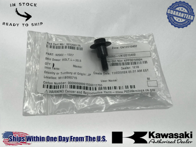 Kawasaki OEM Bolt 92002-1327-(05-26) Ninja ZX-6R, ZX-10R (15-25) Mule PRO-FXT,FX