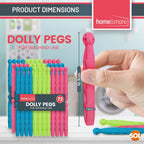 Strong Dolly Pegs Durable Plastic Laundry Clips | 72 Pack