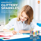 Gel Pens Set | Neon, Glitter & Metallic Colours for Writing and Colouring | 18 Pack