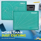 A4 Cutting Mat Self Healing Non Slip Printed Grid Lines Craft + 30cm Metal Ruler