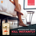 Wooden Mouse Traps | Reusable Rodent Pest Control | 4 Pack