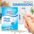 SOL 80pk Corn Starch Floss Picks, Dental Flossers Sticks for Teeth, Prevents Tartar, Plaque, and Cavities, Perfect for Daily Oral Hygiene and Healthy Gums