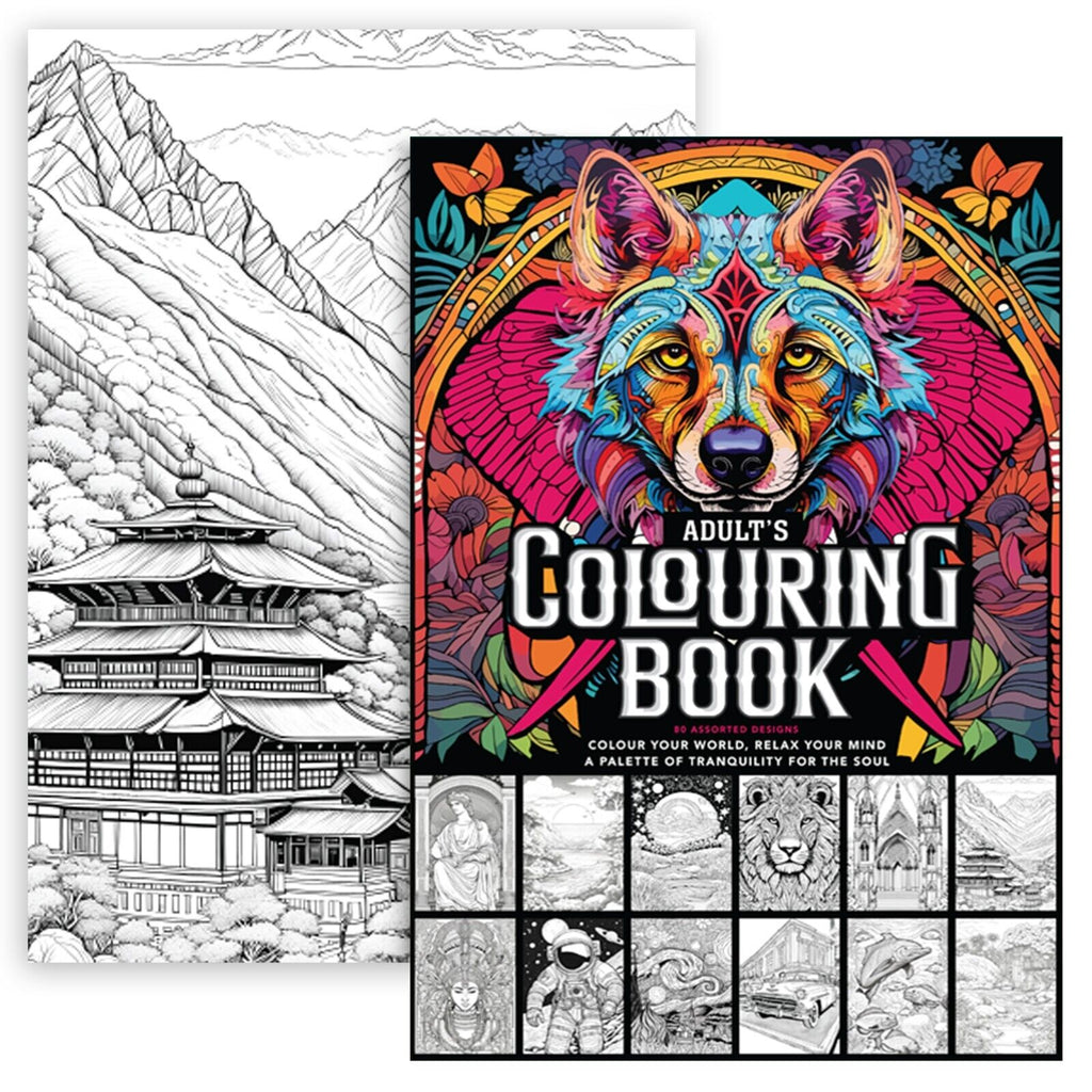 Colouring Book for Adults A4 | Anti-Stress Colour Therapy | 80 Pages