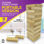 Wooden Tumbling Tower Game Traditional Stacking Travel Size