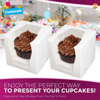 Cupcake Boxes Single White | Window & Inner Tray | 12 Pack