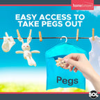 Fabric Clothes Peg Bag with Hanger | Laundry Storage | 2 Pack