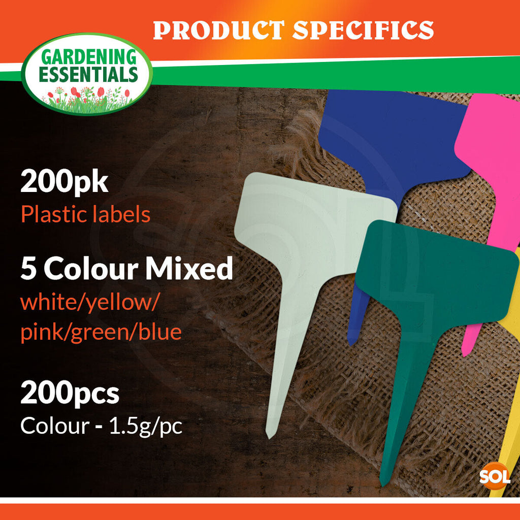 Plastic Plant Labels T Type 10cm | Waterproof Garden Markers | 100 Pack