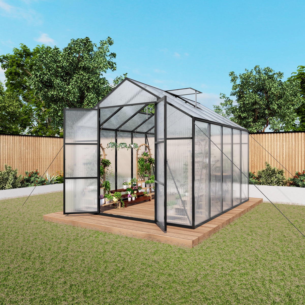 Newly Design Aluminum Frame Greenhouse 8x10 FT