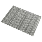 9' x 12' Reversible Mat w/ Carry Bag, Boho Waterproof RV Rug for Backyard, Grey & White