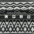 9' x 12' Reversible Mat w/ Carry Bag, Boho Waterproof RV Rug for Backyard, Grey & White