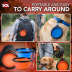 Collapsible Dog Bowls Silicone Travel Pet Dish – 2 Pack