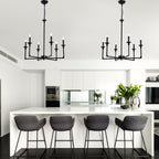 6-Light Black Classic/Traditional Chandelier, Farmhouse Candle Style Chandelier Dining Room Light Fixtures