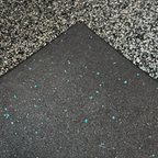 Commercial Premium Rubber Gym Flooring -  Black/Blue Flecks 1m x 1m x 15mm