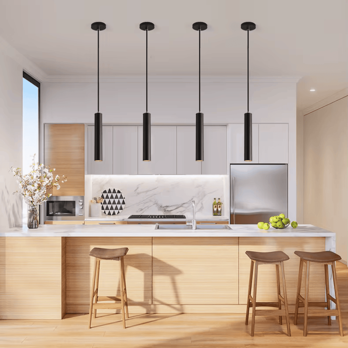 Trip Black Pendant Light - Adjustable Minimal Bedroom Lighting