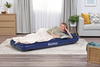 Single Flocked Airbed with Built-In Pillow