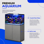 100 Gallon Fish Tank Coral Reef Aquarium With Stand, Built in Sump, Ultra Clear Glass - Silver