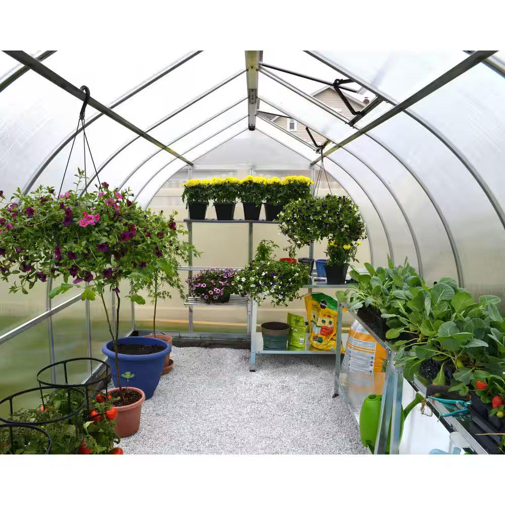 Bella 8 x 12 ft Silver Walk-In Greenhouse Kit with Diffused Polycarbonate Panels