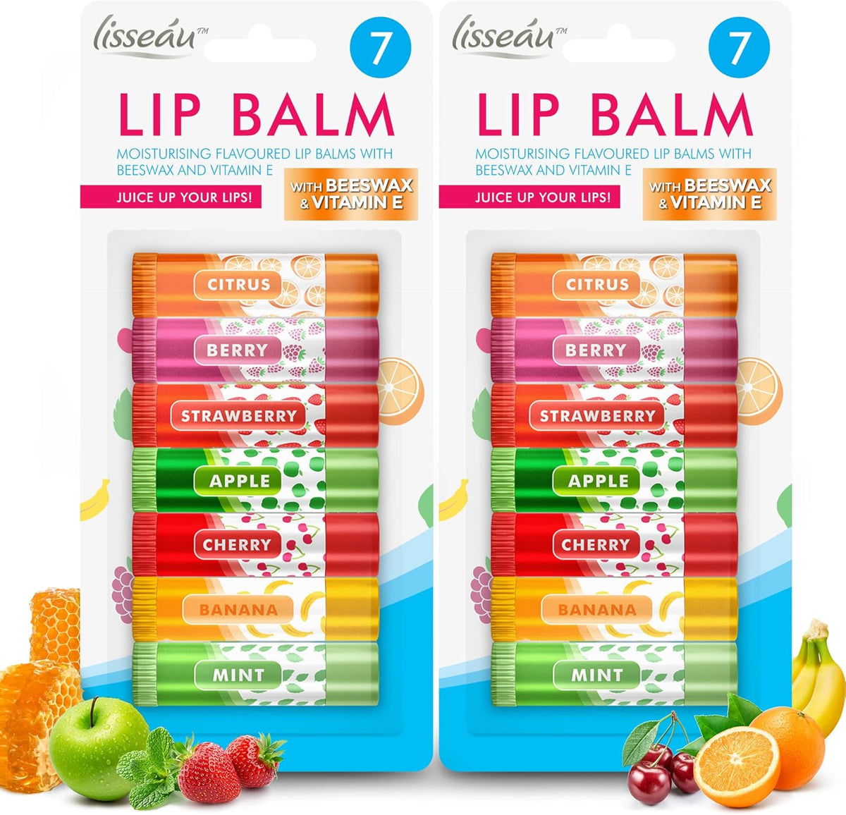 Flavoured Lip Balm Set | Moisturising Beeswax | 14 Pack