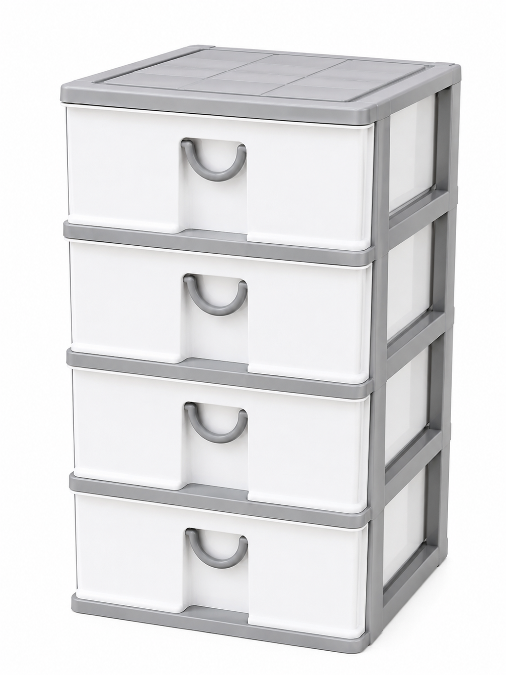 4 Tier Desktop Drawer Organizer A4 Plastic Storage Cabinet Office Home Black Grey