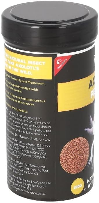Fish Science Axolotl Pellets 150g – Insect-Based Diet