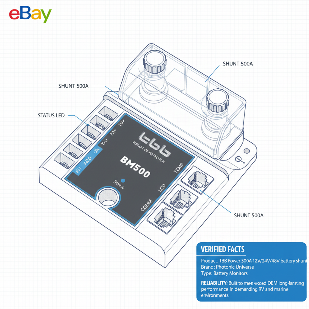 TBB Power 500A 12V/24V/48V battery shunt