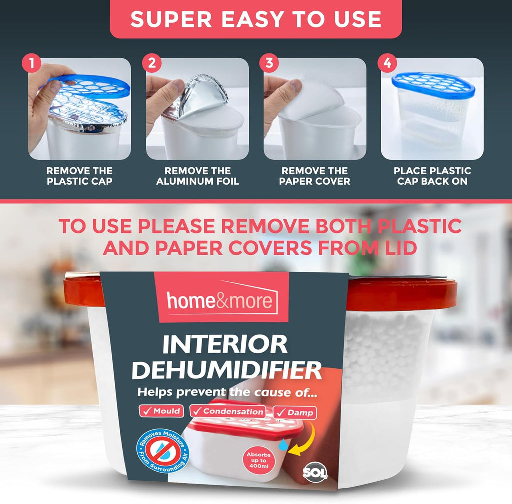 Dehumidifier Interior 400ml | Damp Mould Moisture Remover Trap | 1 Unit