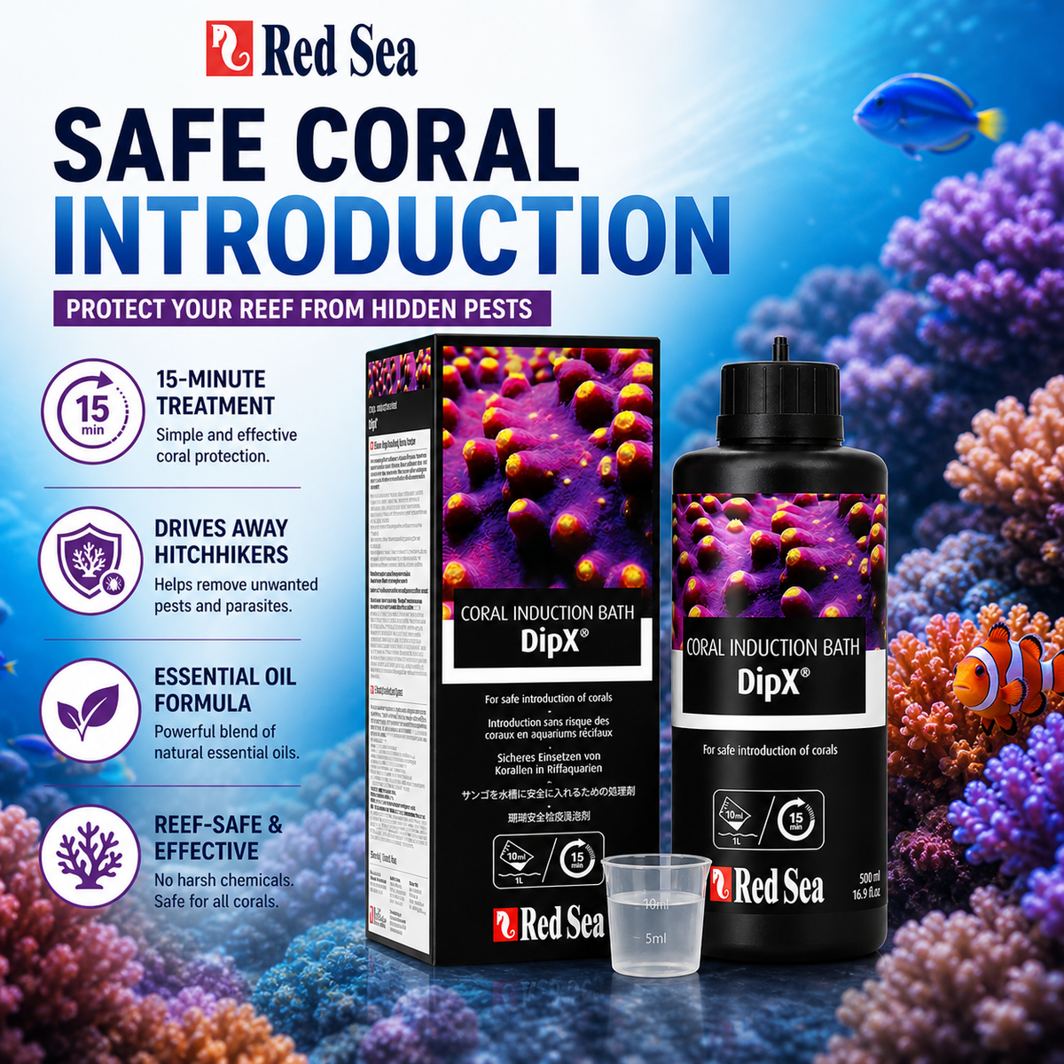 Red Sea DipX Coral Dip Solution for Reef Aquariums