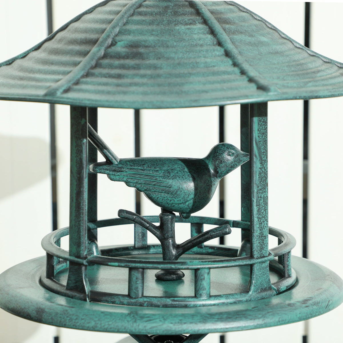 3-in-1 Garden Bird Bath Pedestal, Large Water Basin, Underneath Flower Planter, Green