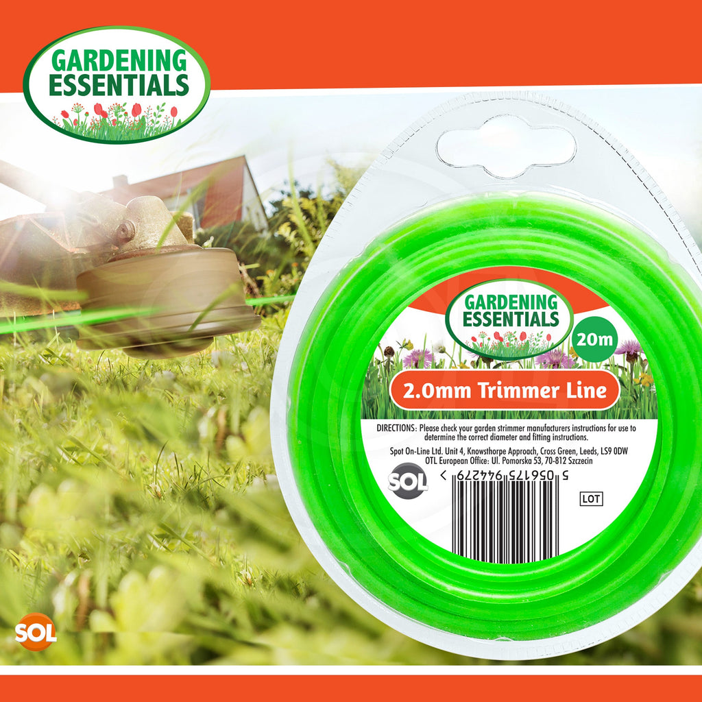 Garden Strimmer Trimmer Line Cord 20M | Nylon Wire | 2 Pack