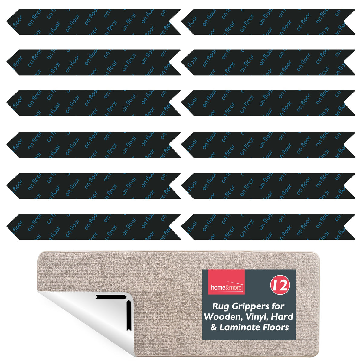 Rug Gripper Non Slip | Carpet & Floor Mat Stopper | 12 Pack