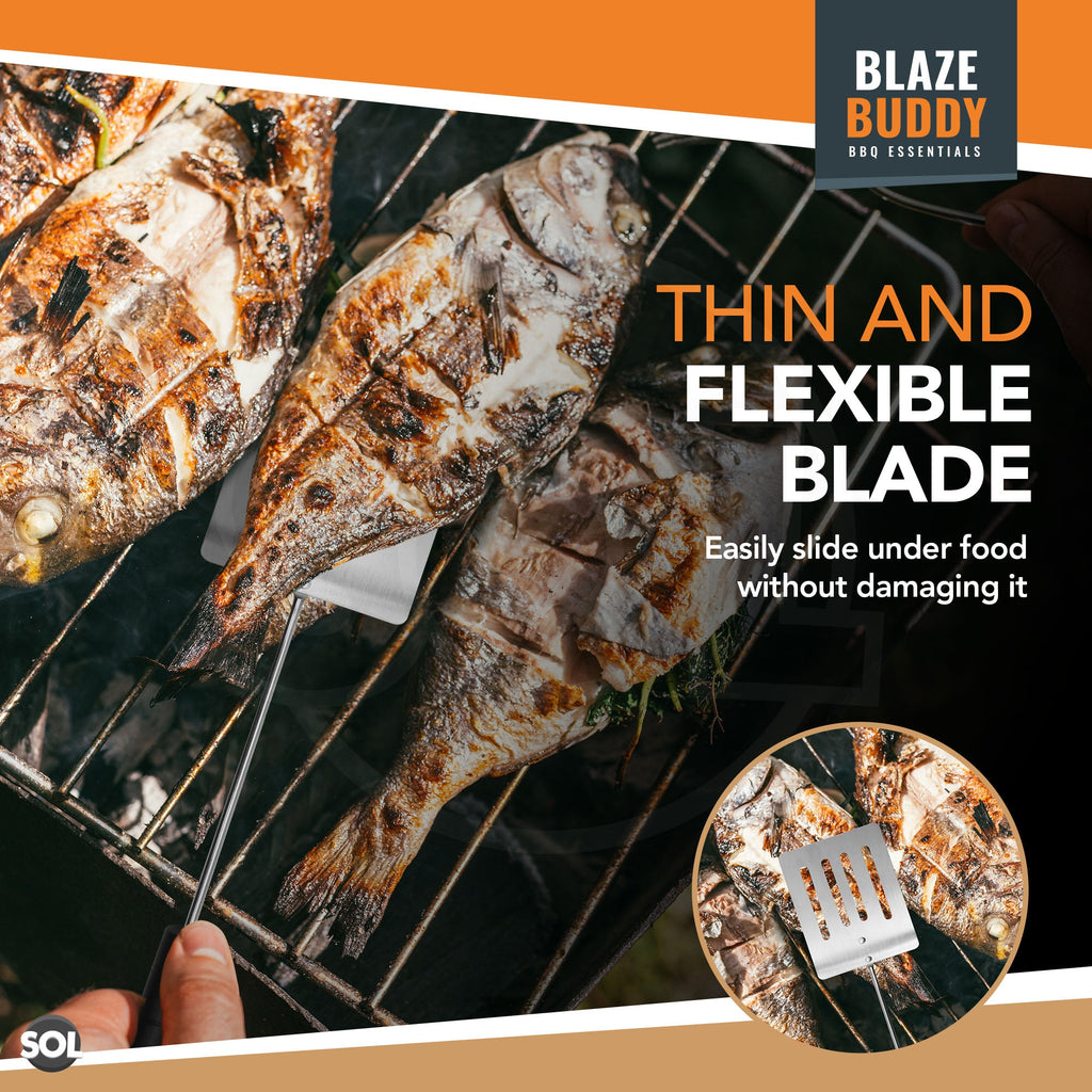 Stainless Steel BBQ Spatula | Grill Burger Flipper Outdoor Tool | 2 Pack