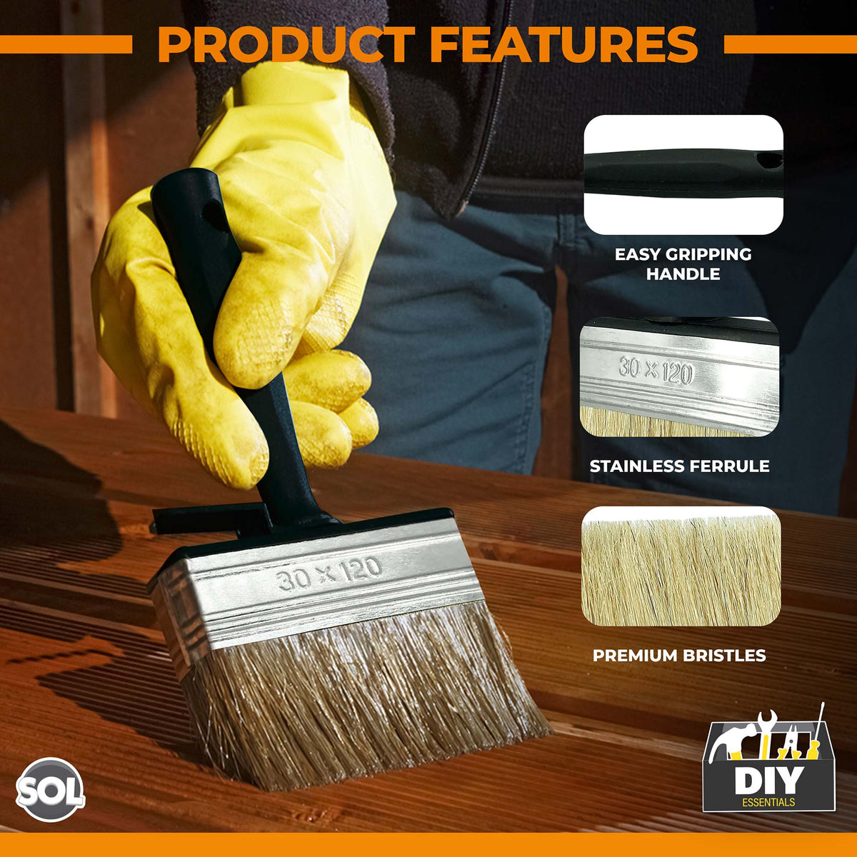 Bulk Fence Paint Brushes | Block Set Decking Shed Masonry | 96 Pack