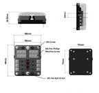 Exotronic 6 Blade Fuse Holder w/ Negative Bus Bar & Cover