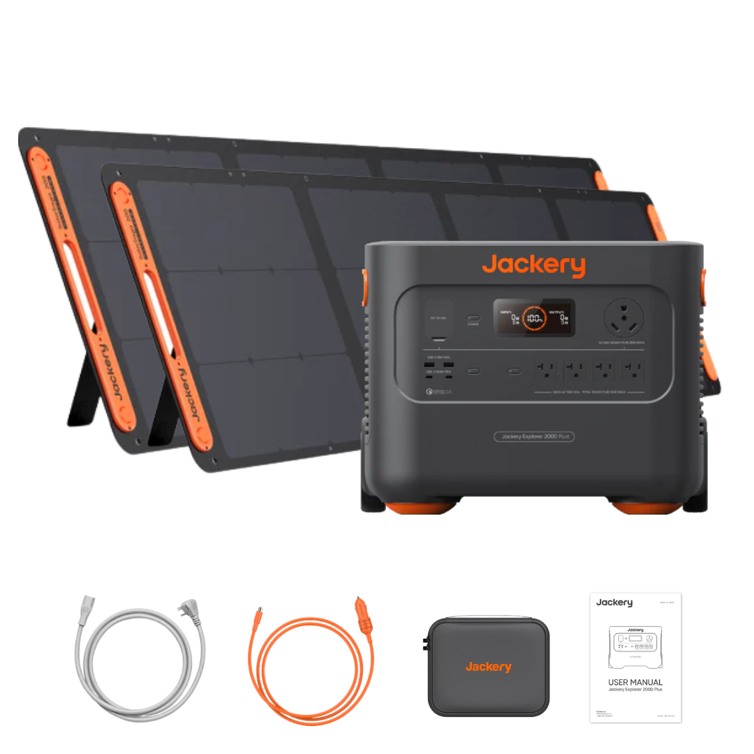 Jackery Explorer 2000 Plus Solar Generator + 2 x SolarSaga 200W Portable Solar Panel