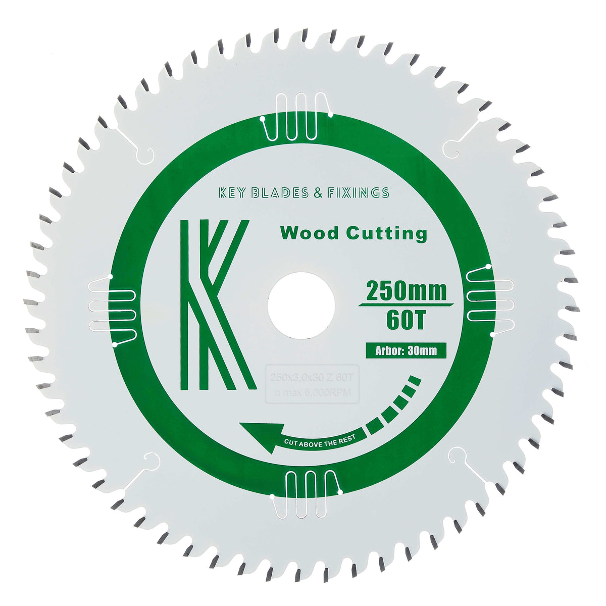Circular Saw Blades 250mm x 30mm x 3.0mm 60 Tooth ATB  - 6102