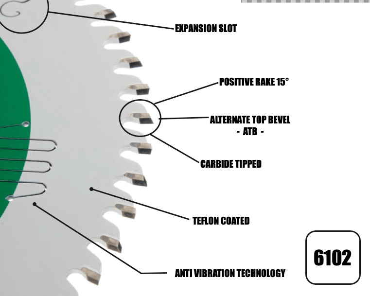 Circular Saw Blades 250mm x 30mm x 3.0mm 60 Tooth ATB  - 6102