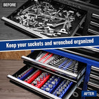 WORKPRO 8-Piece Magnetic Socket and Wrench Organizer Set