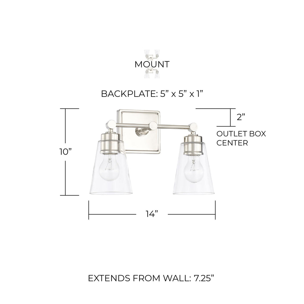 Open Box - Capital Lighting 121821PN-432 - Bathroom Fixtures Indoor Lighting