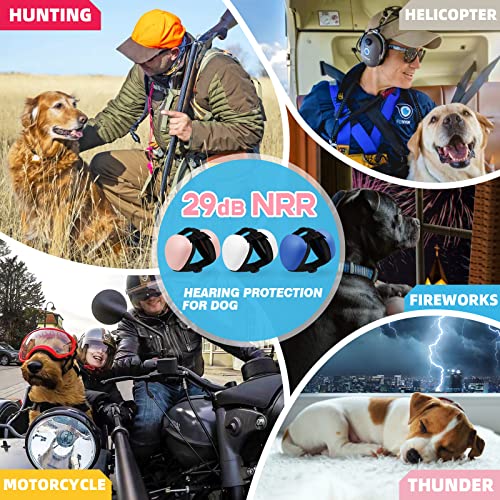 derYEP Dog Earmuffs for Hearing Protection 29dB NRR Ear Muffs Noise Protection (XLarge, Pink) - color: Pink, size: X-Large
