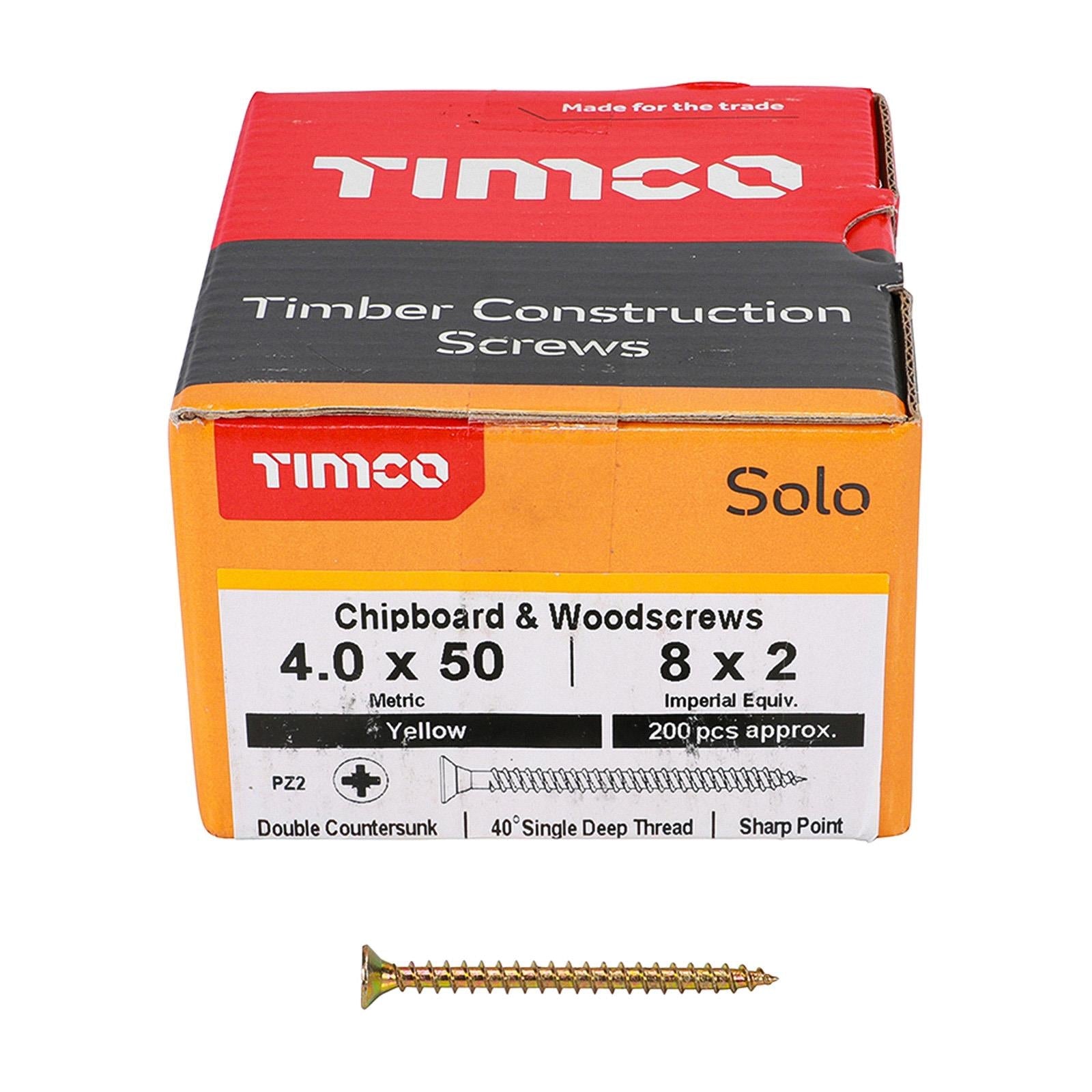 Solo Countersunk Multipurpose Wood Screws