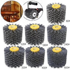 Enhance Your Wooden Furniture with SIGNI Abrasive NYLON Drawing Wheel Drum Burnishing Polishing Brush - Ideal for Floor Polishing, 120X100mm Size, 120 Grit - Pack of 1 - size: 120 Grit, Black