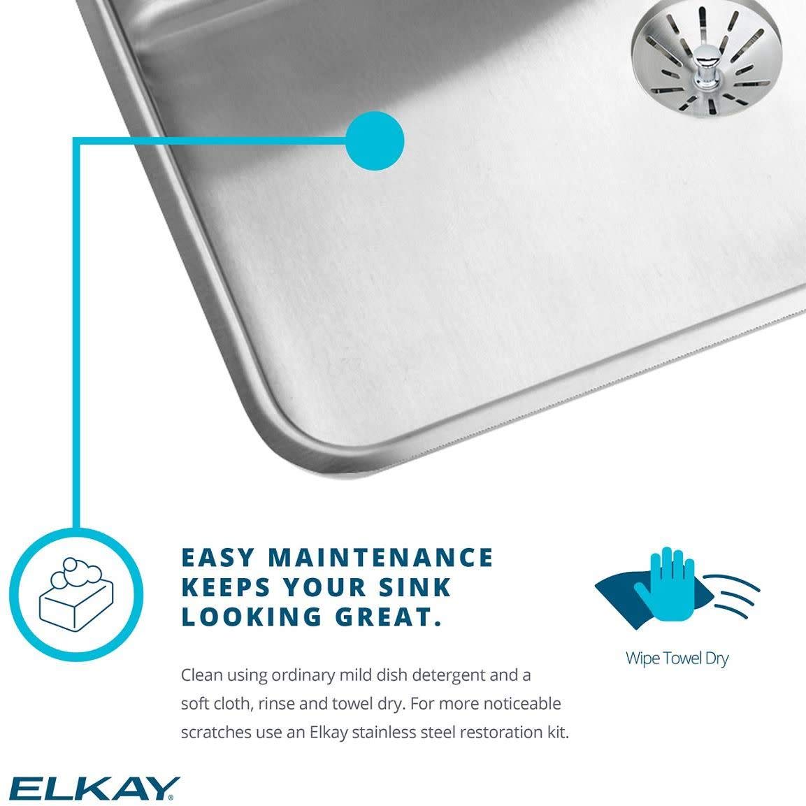 Open Box - Elkay LRAD1517653 Gourmet 15" Single Basin Drop In Stainless Steel Bar Sink
