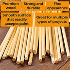 Wooden Dowel Rods 6 inch - 1/4 Hardwood Dowels - Craft Dowels for Woodworking Project 50 pcs - for Model Building Games Kids Crafts Handmade Gifts Home Decor - 1/4 - size: 1/4 - 6inch - 50pcs