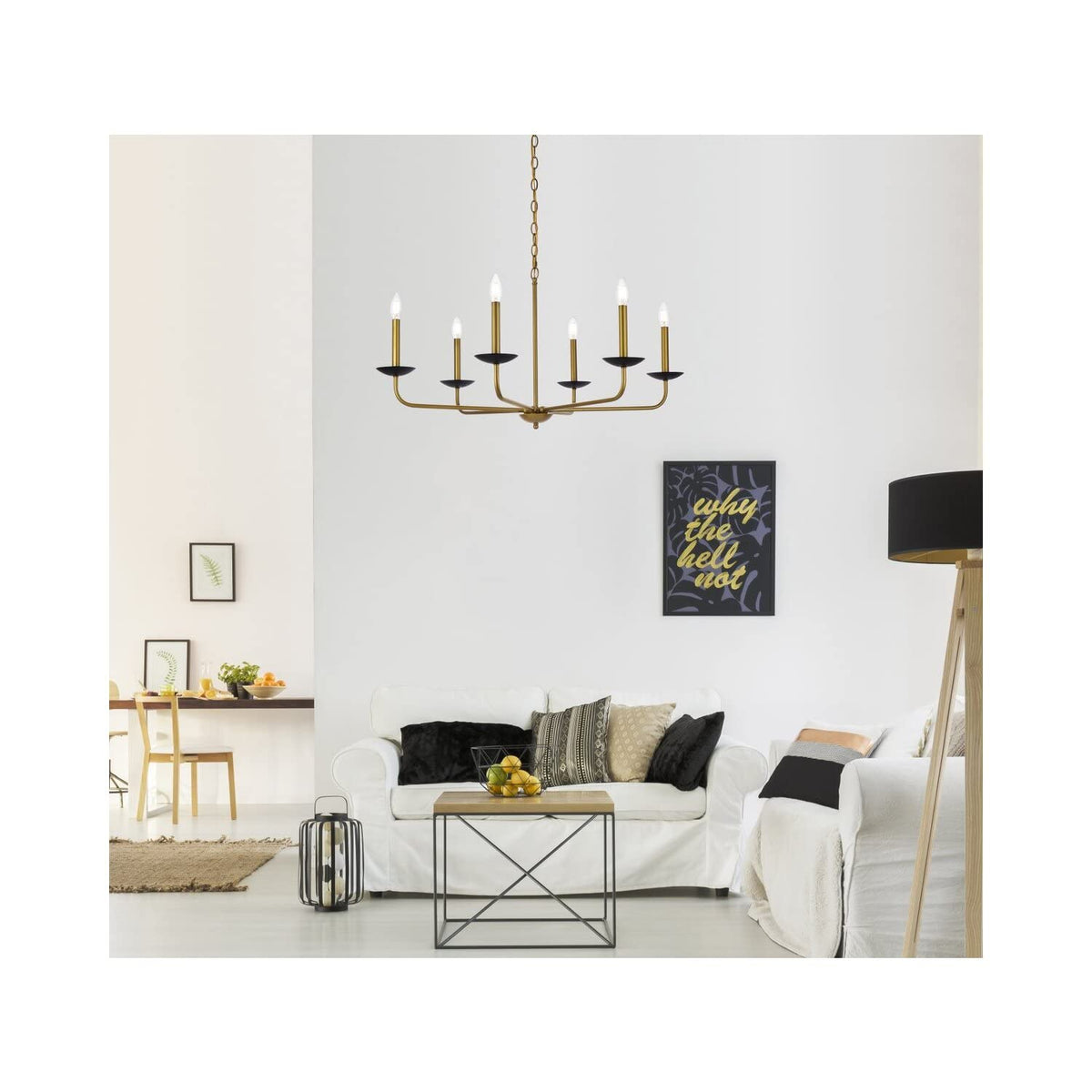 Open Box - Elegant Lighting LD812D36BRK - Chandeliers Indoor Lighting