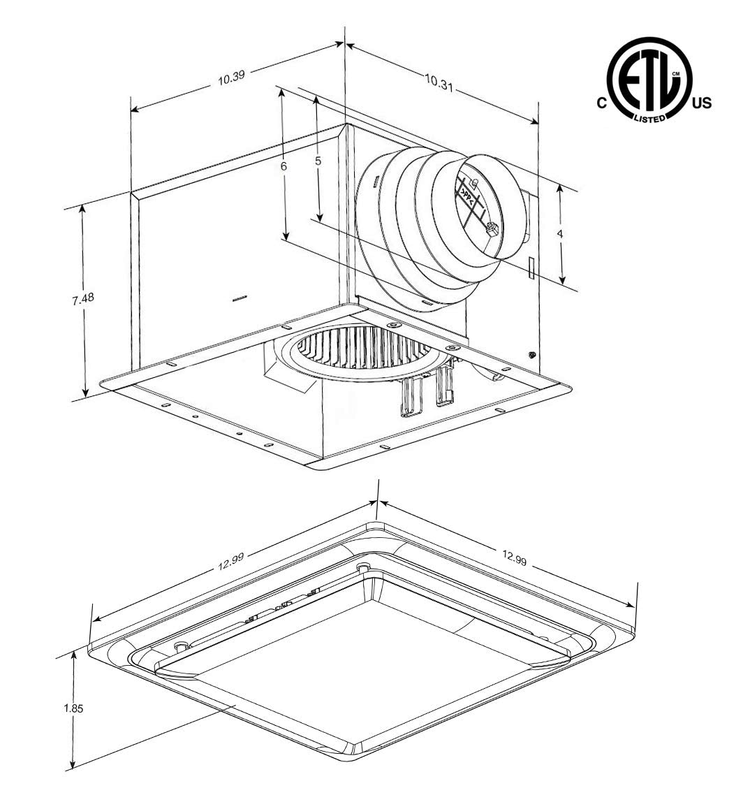 Open Box - Aero Pure ABF80L5W - Bath Fans Exhaust Fans