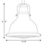Open Box - Progress Lighting P5050-108 Single Light 6" Wide Pendant with Fresnel Glass Lens